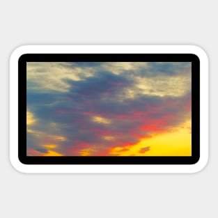 Warm Yellow Sky Clouds Sunset Landscape Photo Sticker